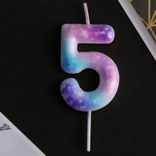 Свеча цифра "5" Disco