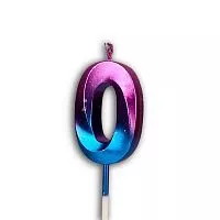 Свеча цифра "0" Грань, акварель, 12см