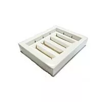 Коробка для батончиков с пласт. крышкой 19*15*3см, 4 яч. (белая)
