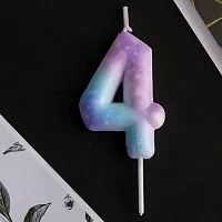 Свеча цифра "4" Disco