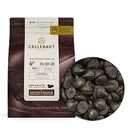 Шоколад Каллебаут Callebaut Темный Бурбон 70,4%, 1кг