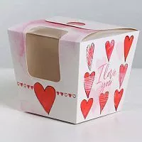 Коробка складная "I love you"  13*11,5*13см