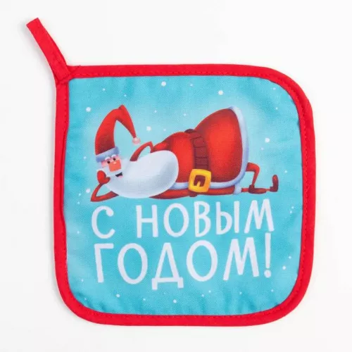 Набор варежка и прихватка "С новым Годом" фото 4
