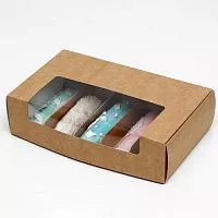 Коробка для эклеров и эскимо, 5 ложементов, 25*15*6 см, крафт