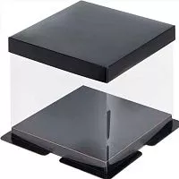 Коробка картон прозрачная 300*300*280 (черная)