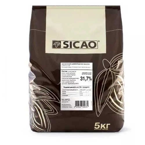 Шоколад Сикао Sicao (Chocovic Mateo) Молочный, (Россия, г.Чехов), упаковка 5кг фото 2