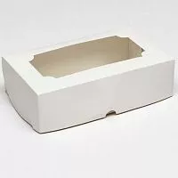 Коробка под зефир, белая с окошком 25*15*7см
