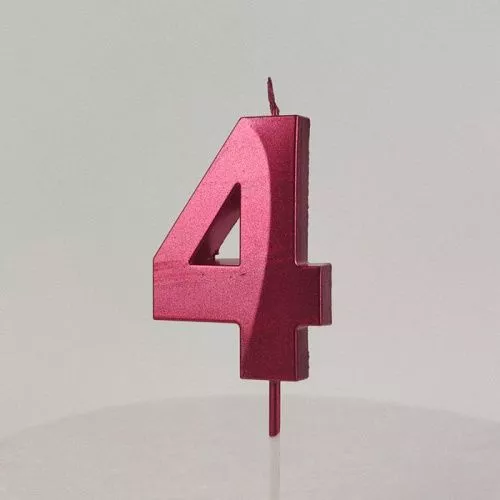 Свеча цифра "4", красная Свеча цифра "4", красная