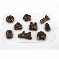 Пластиковая форма для шоколада "Набор мини  самолет"