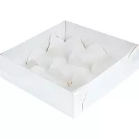 Коробка для моти с пласт. крышкой и ложементами, 9яч.,17,5*17*5,5см