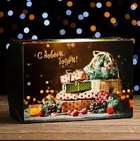 Коробка подарочная "Новогодние подарки" 25*17*10см