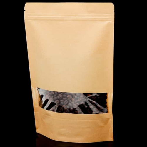 Пакет крафт zip-lock с окном 18*30 см