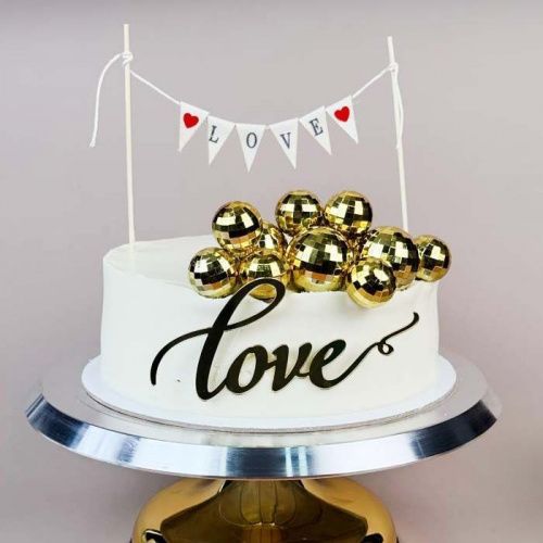 Топпер - гирлянда на торт "Love"